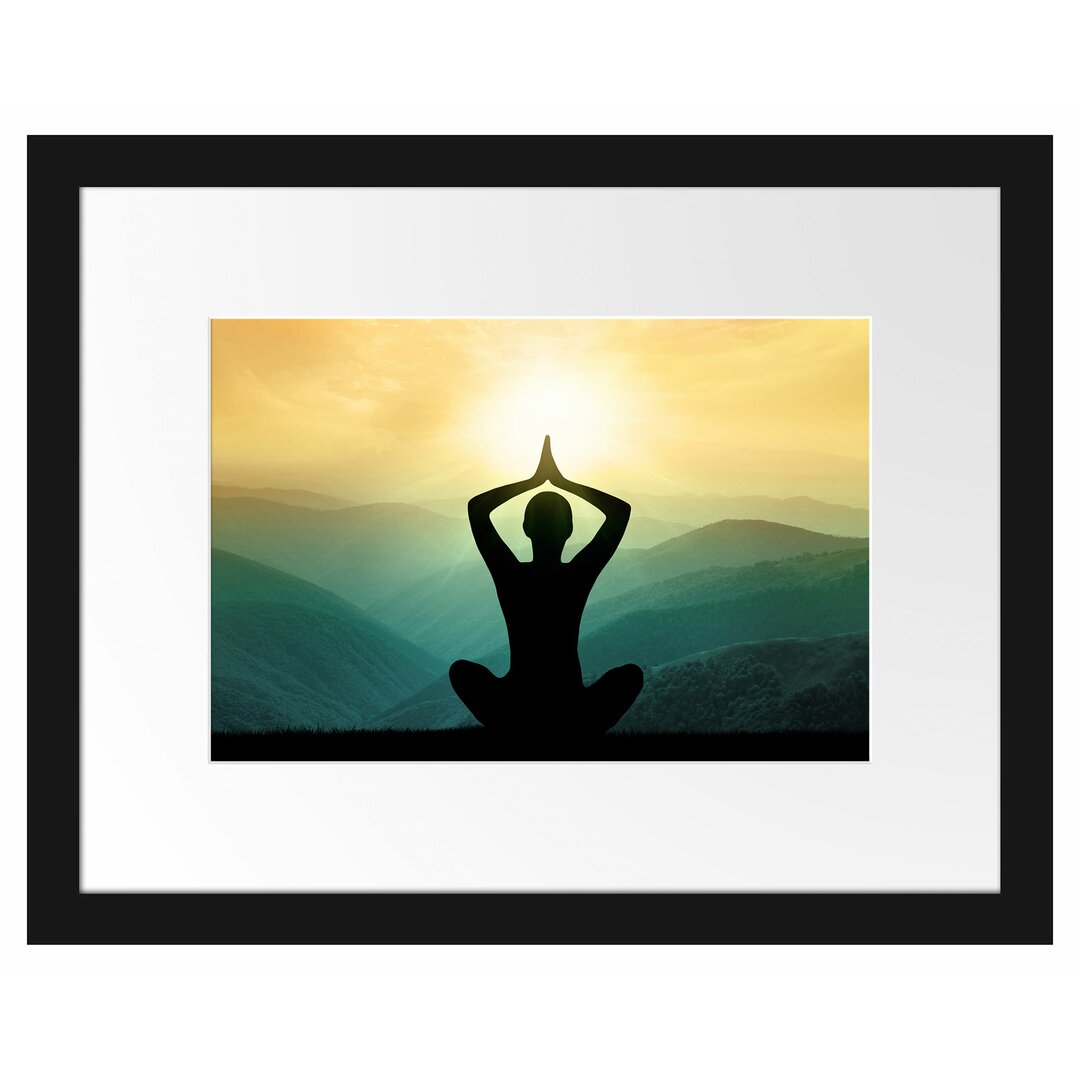 Yoga und Meditation Gerahmter Fotokunstdruck Poster