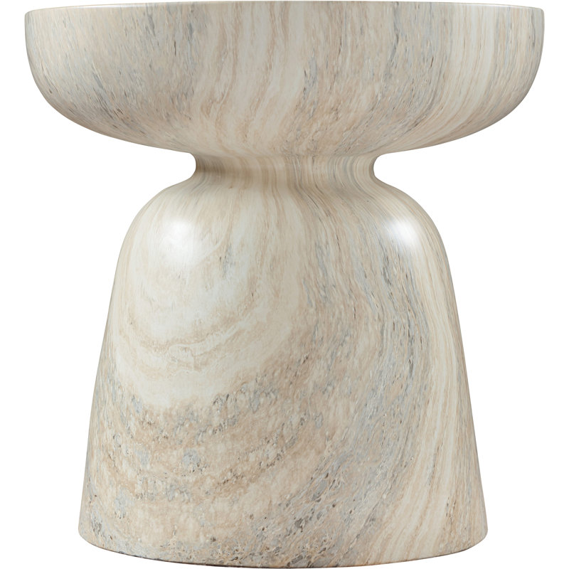 Avellino Finished Concrete Indoor/Outdoor End Table, Travertine