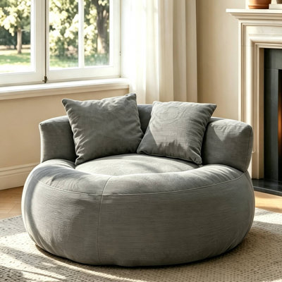 Bean Bag Chair, Armrest Bean Bag Sofa Chair Filled With High-Density Foam, Comfortable Lazy Sofa Chair, Adult Bean Bag Chair For The Living Room, Bedroom Reading.