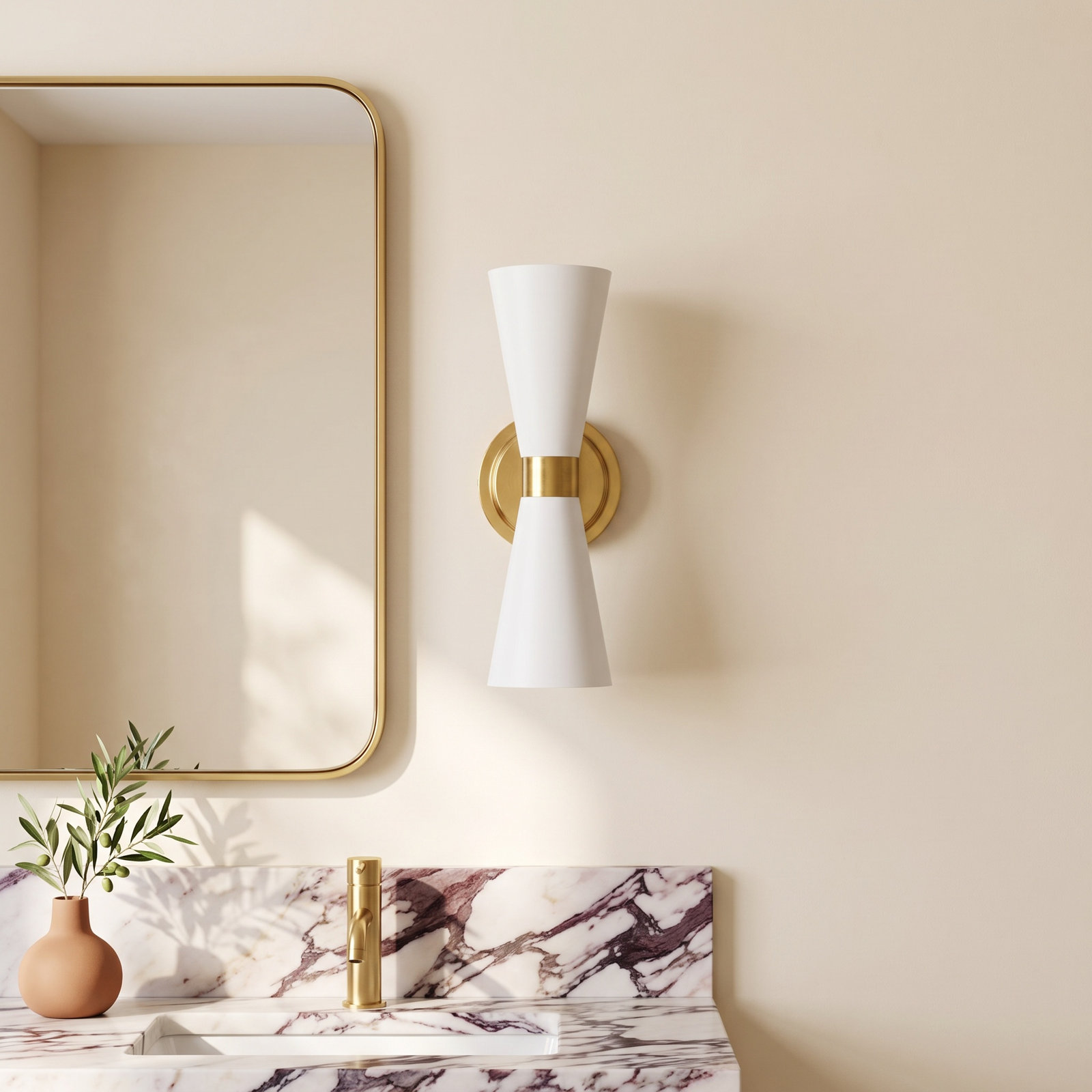 Jorgie Single Dimmable Vanity Light, White