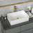 Sarlai 19" L x 13" W Bathroom Sink Ceramic Rectangular Vessel Sink with Decorative Slotted Lines