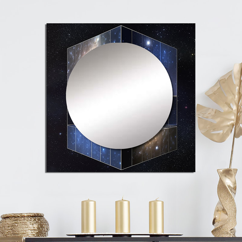 Block Universe Theory Space Galaxy - Space Square Mirror For Wall Art Decor, 23" x 23"