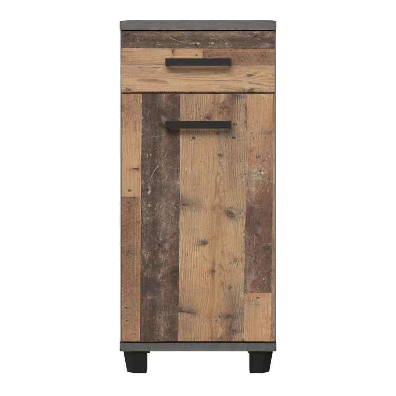 Veris Bathroom Cabinet, Walnut/Dark Grey