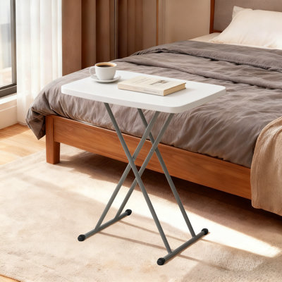 Plateau télé pliant 26 po, table d'ordinateur portable à hauteur réglable, table de salle à manger en plastique