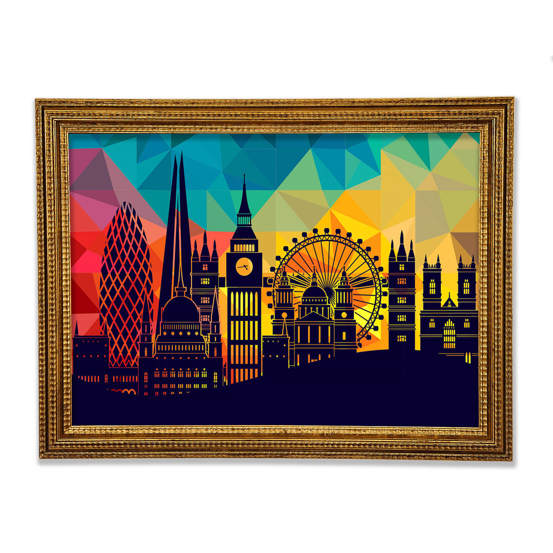 Gerahmtes Wandbild Rainbow London Splash 4