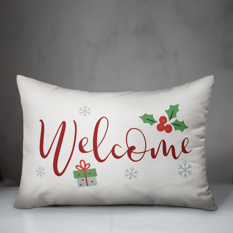  Coussin lombaire Welcome, Blanc