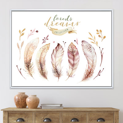 Plumes vibrantes de style bohème - Impression sur toile