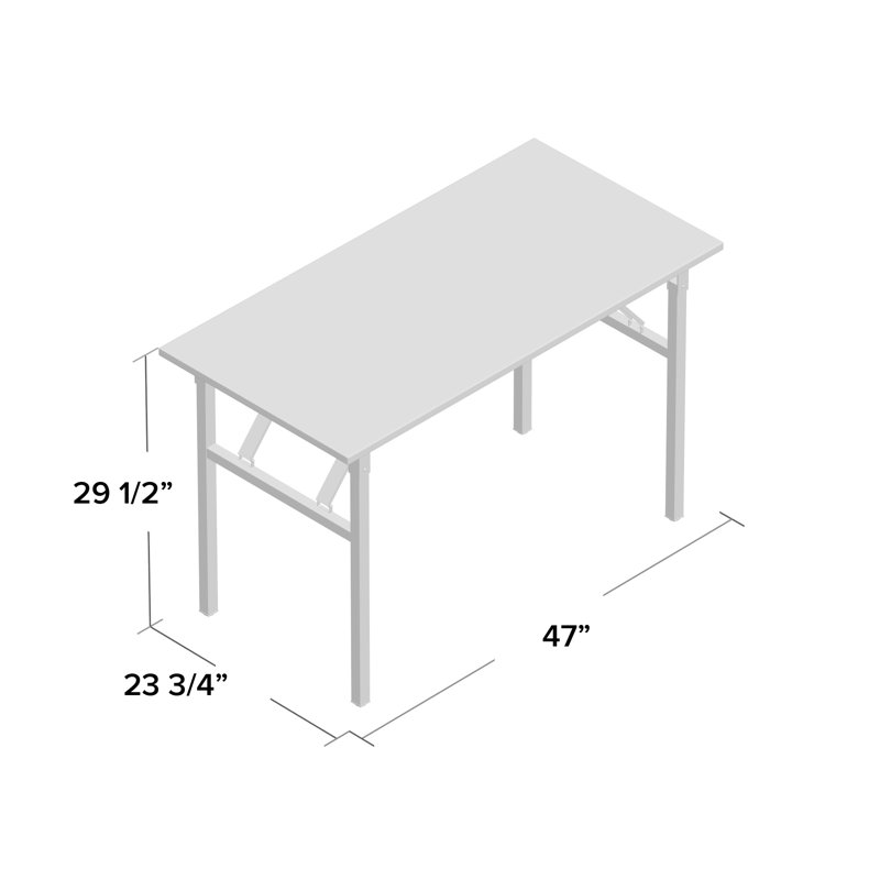 Metal Base Writing Desk, Teak/Black, 29.5" H x 55" W x 23.7" D