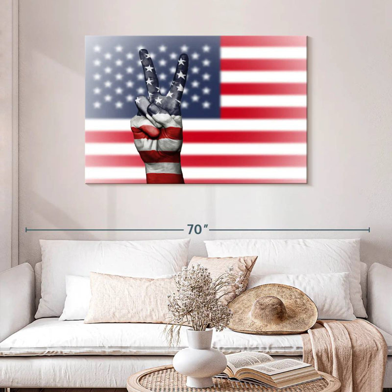 Borges American Flag Peace, 30" H x 45" W