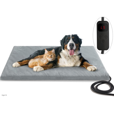  Pet Heating Pad with Timer and Temp Adjustment, 47"x28", Gray