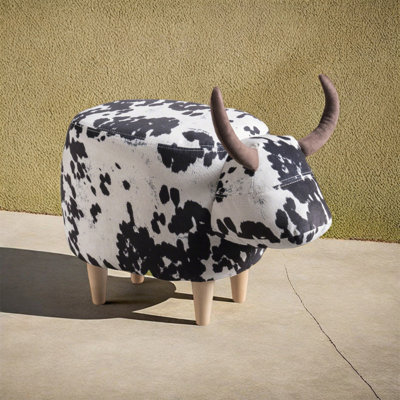 Velvet Cow-Shaped Ottoman, Stylish And Comfortable Addition To Your Living Space, Perfect For Adding A Fun And Playful Element To Your Home Decor