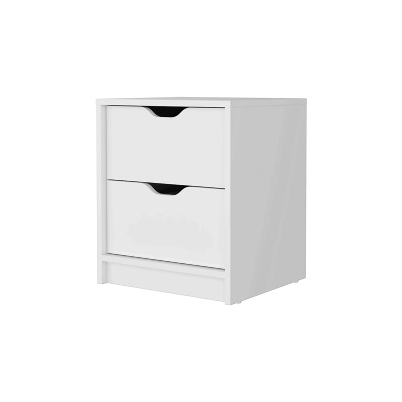 White Two-Drawer Nightstand
