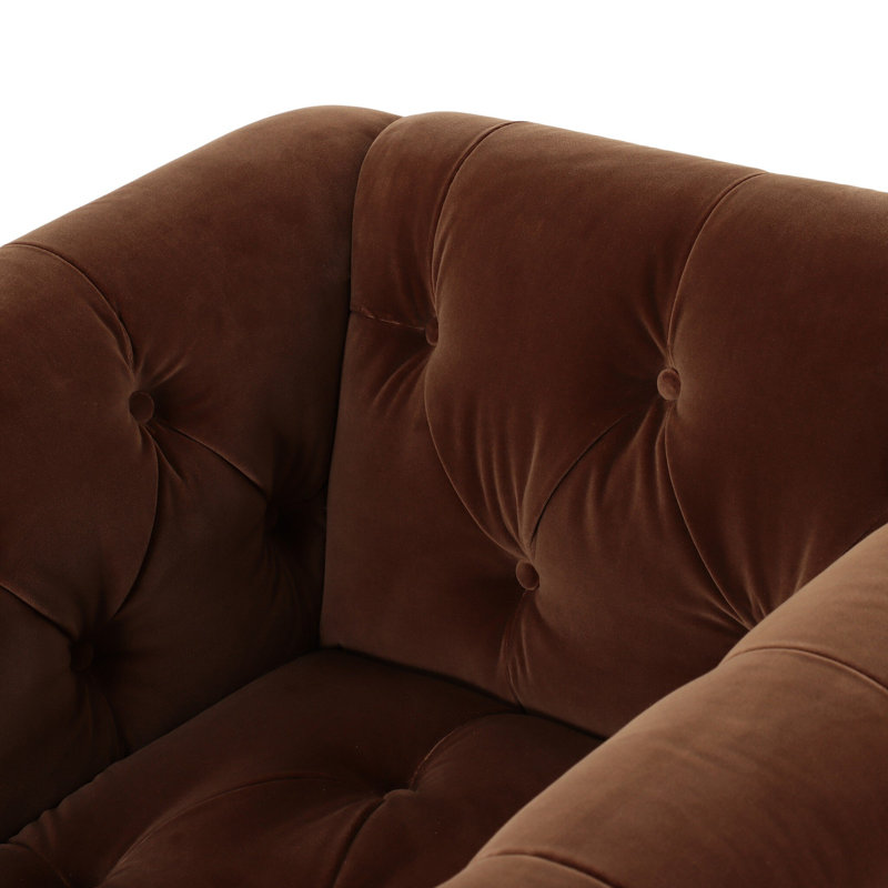 Maxx Upholstered Swivel Tufted Chair