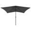 Parasol de jardin extérieur en acier thermolaqué anthracite