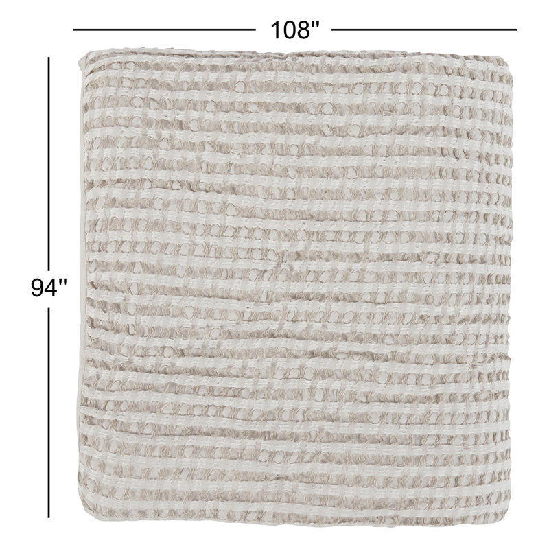 Waffle-Weave Cotton Blend Quilt, King Quilt, Natural