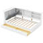 Lit plateforme simple avec rangement pour tête de lit, 2 tiroirs, tablettes en bois blanc
