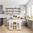 Farmhouse Style 41.3’’ L Wooden Mobile Kitchen Island With Drop Leaf Countertop, Rolling Kitchen Cart With Storage Cabinets, Drawers And Side Racks For Home Kitchen And Dining Rooms-1027822413