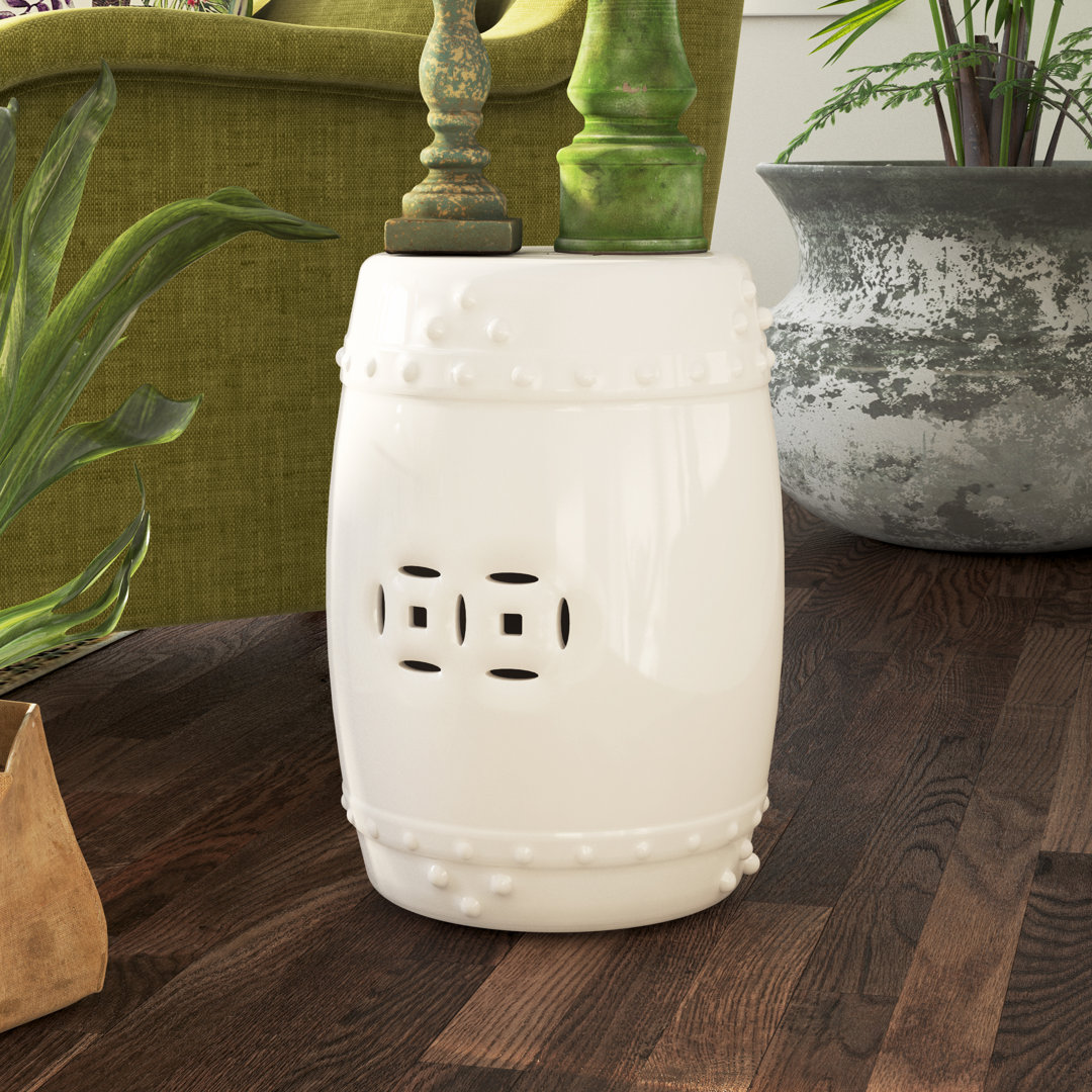 Gagnon Ceramic Accent Stool Charlton Home® Color: Cream