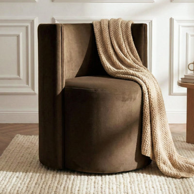Velvet Swivel Accent Chair With 360° Rotation