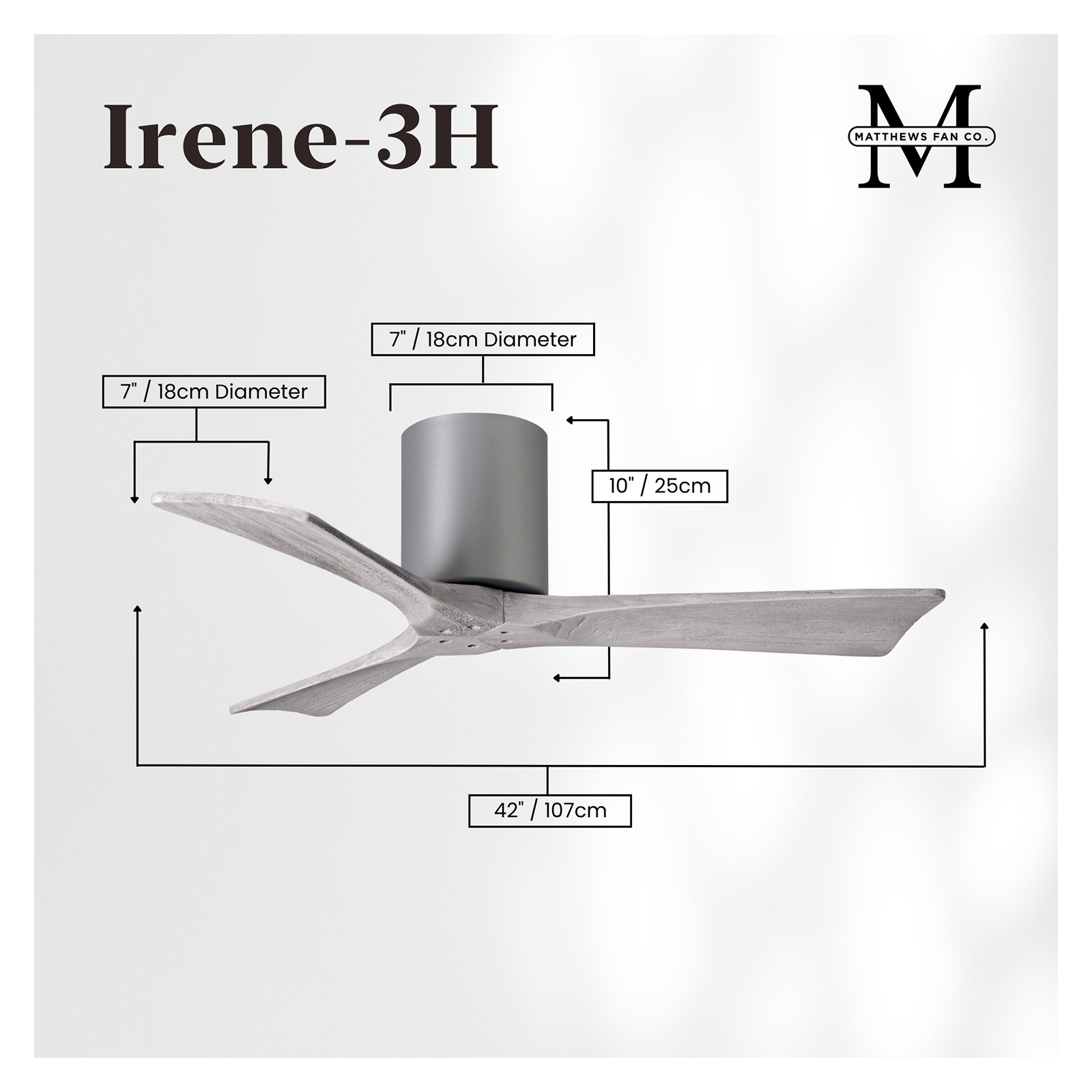 Olivier 3 Blade Ceiling Fan, Brushed Nickel, Barn Wood Tone, 42"