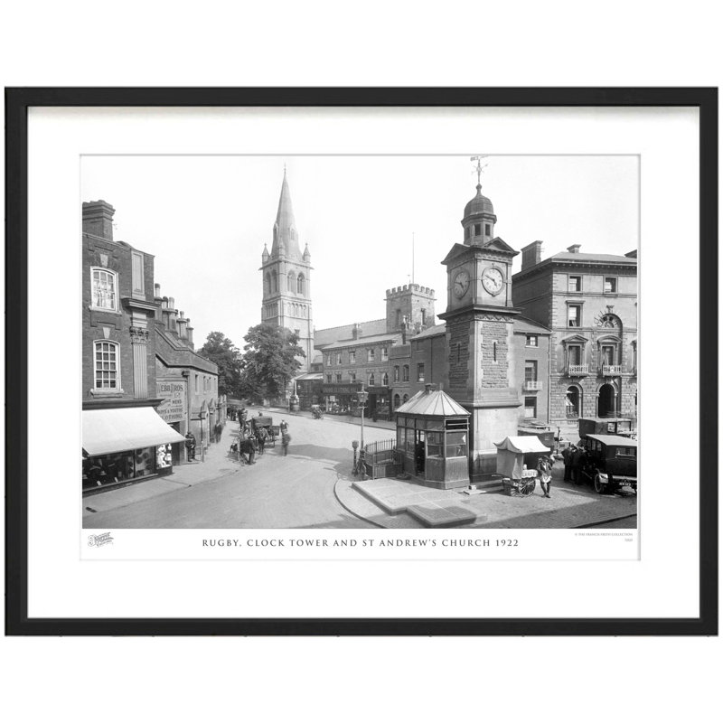 Rugby, Clock Tower And St Andrew's Church 1922 by Francis Frith - Single Picture Frame Print, 60cm H x 80cm W x 2.3cm D