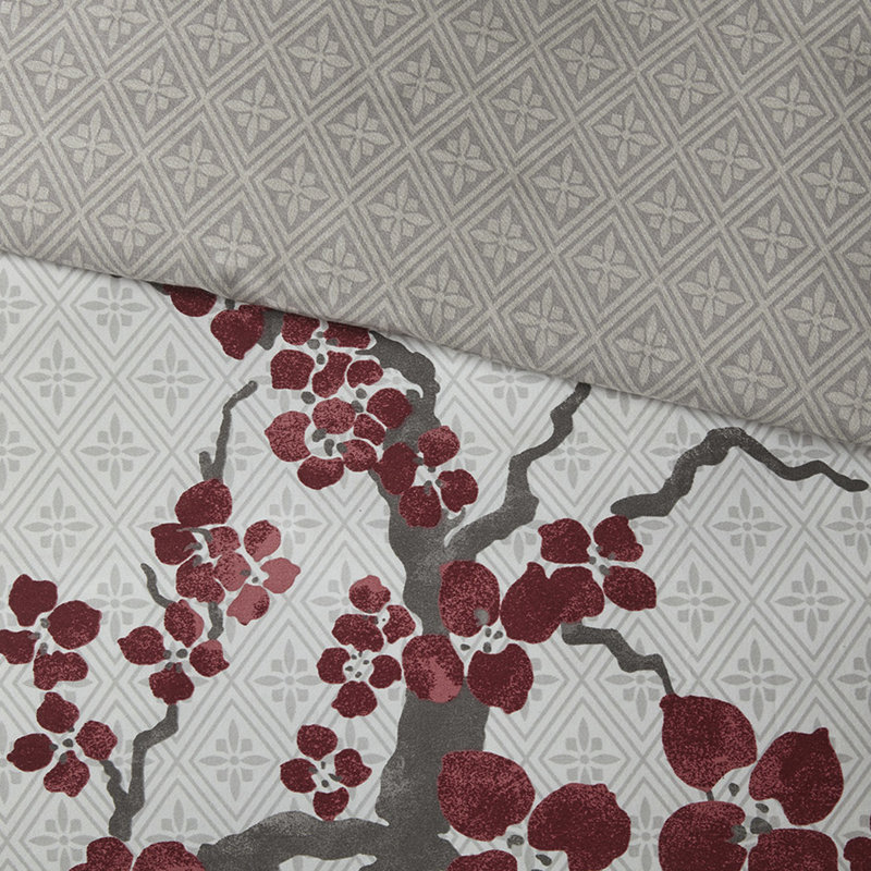 Housse de couette de qualité très grande qualité - coton, motif floral, fermeture à boutons, imprimé coton lavable à la machine avec taies décoratives, d'inspiration mondiale, sans insert