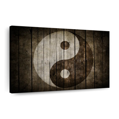 Wooden Yin Yang Canvas Print