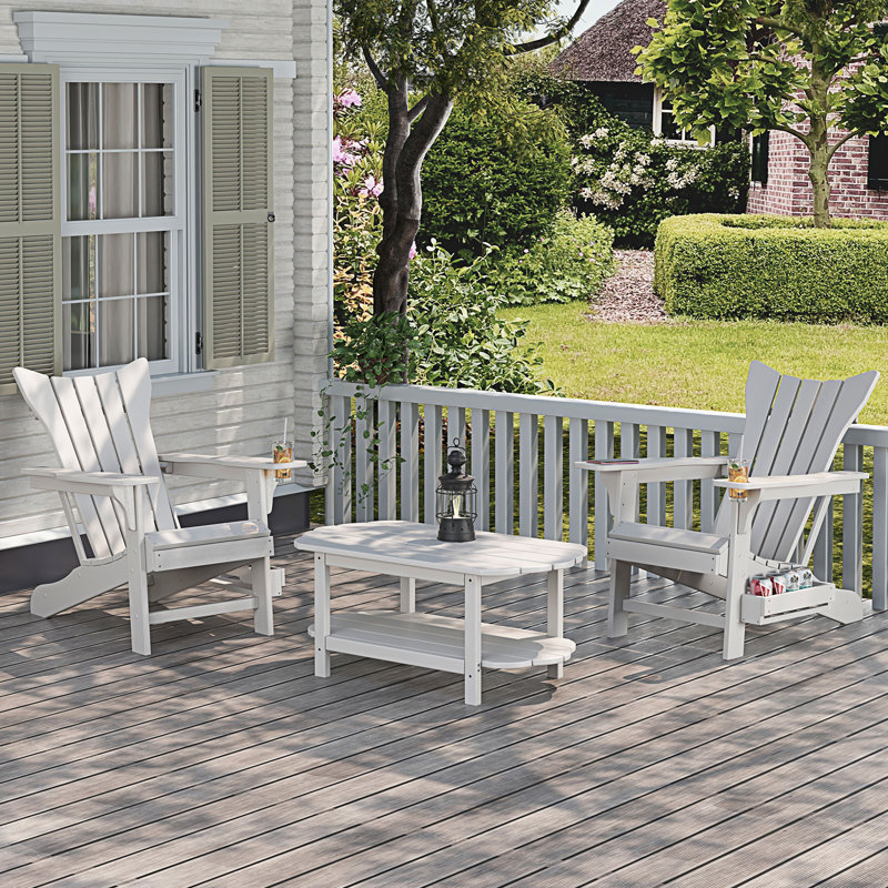 Chaise Adirondack pour l'extérieur en PEHD Licola, Blanc
