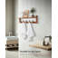 Portemanteau mural avec tablette - 5 crochets robustes en métal et fabrication en bois massif pour le vestibule, la chambre à coucher, la salle de bain ou l'organisation de la cuisine-1402785786