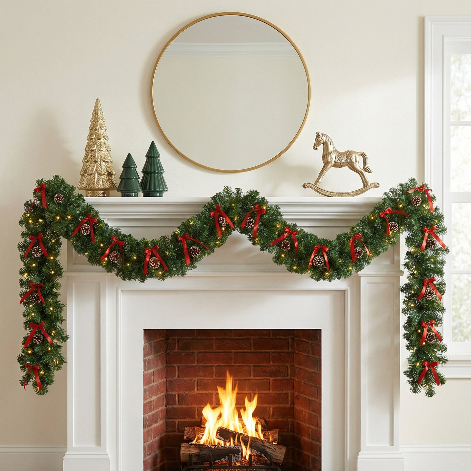 6'' in. Lighted Faux Garland