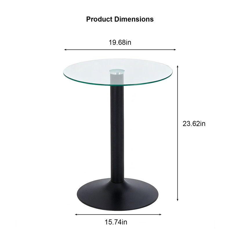 Top End Table, Black*Clear