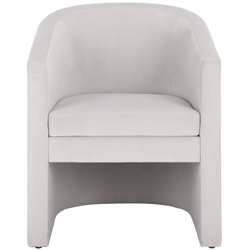 Ghina Velvet Barrel Chair, Light Gray