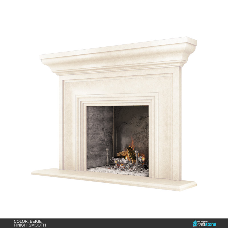 Pourtour de cheminée Grand Verona, Beige lisse