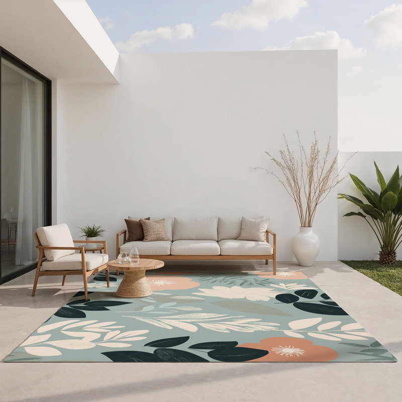 Tapis intérieur et extérieur Petal Horizon, Rectangle 1 pi 6 po x 2 pi 6 po