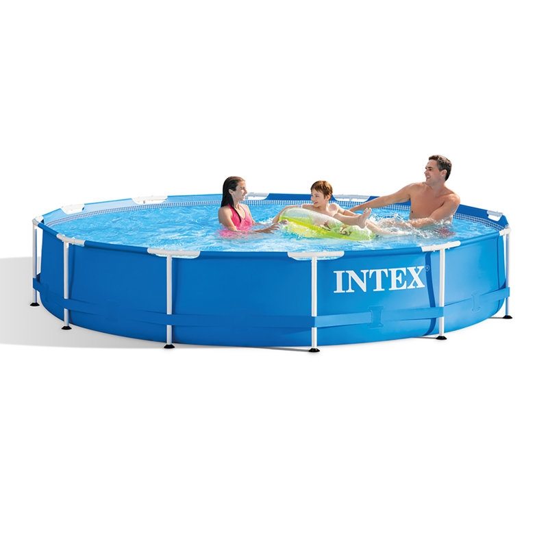 Plastic Round Frame Set Pool 40'' H x 105'' W x 128'' L , with Pump Included