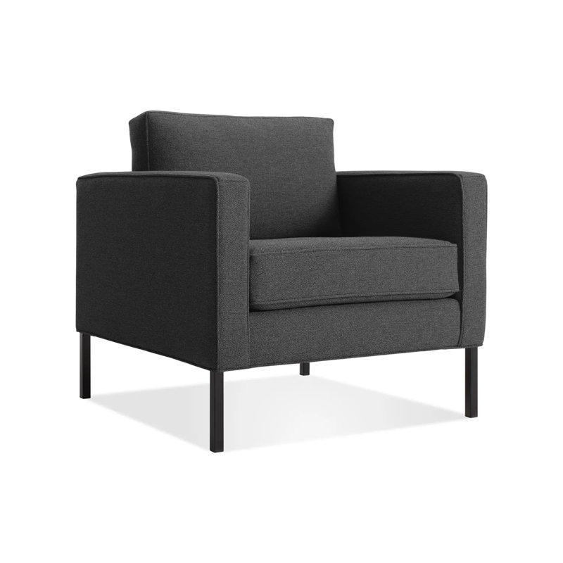 Paramount Tufted Armchair, Black, Otter Velvet Polyester Blend
