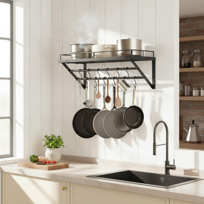 Metal Rectangle Wall Mounted Pot Rack