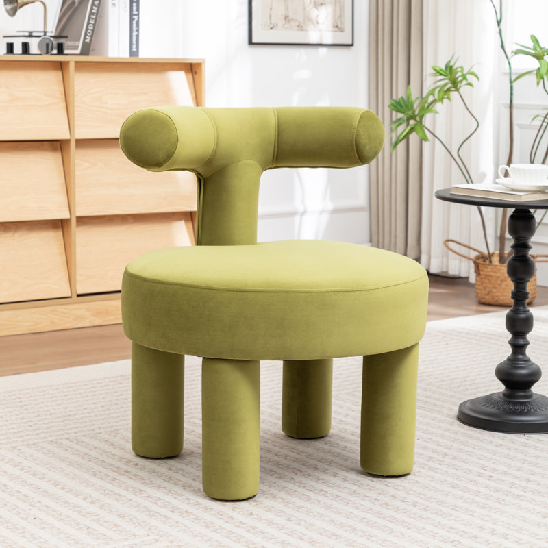 Fauteuil demi-tonneau en velours Bula, Vert