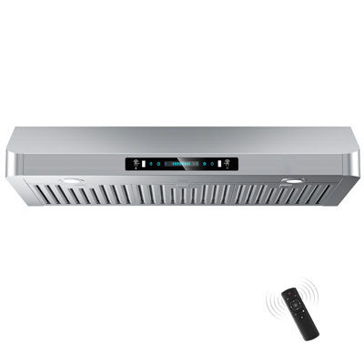 Hotte sous un conduit de 42 po de 600 pi³ / min en acier inoxydable avec garantie de 10 ans, ventilation à 3 voies et contrôle des mouvements
