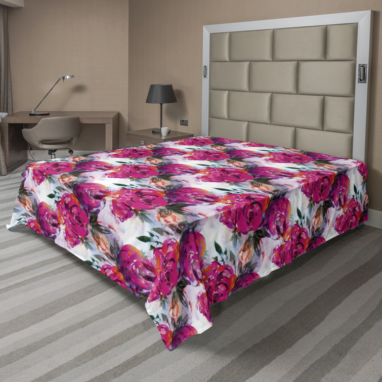Drap plat à motif floral bohème Ambesonne