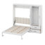 Lit escamotable horizontal Queen Size avec étagères de rangement, lit-armoire mural pliable en bois dissimulé avec garde-robe et tiroir, tête de lit rembourrée-1192740799
