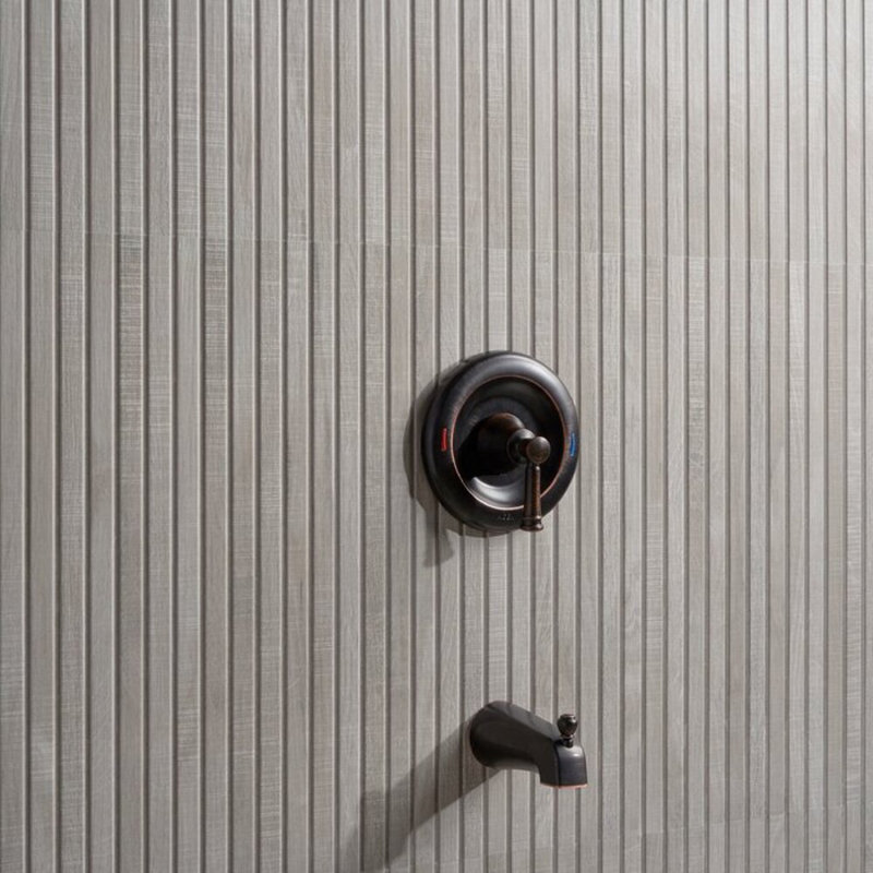 Kenridge 24x48 Fluted Matte Wood Look Porcelain Tile, Gray