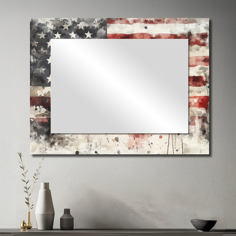 Usa Flag Emancipation Proclamation II - Landscapes Decorative Mirror Wall Art - Printed On Metal, 30" x 40"