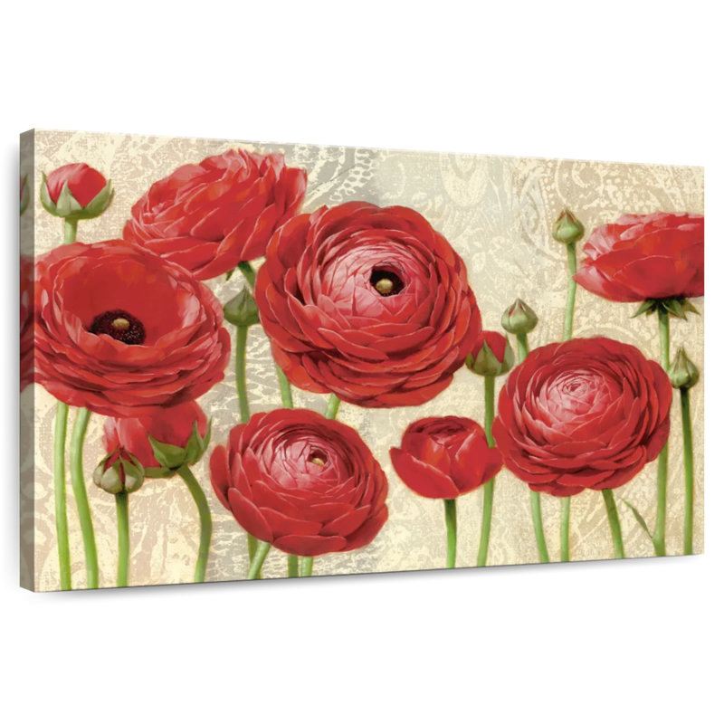 Harnek Red Serenity And Lace I, 34" H x 51" W