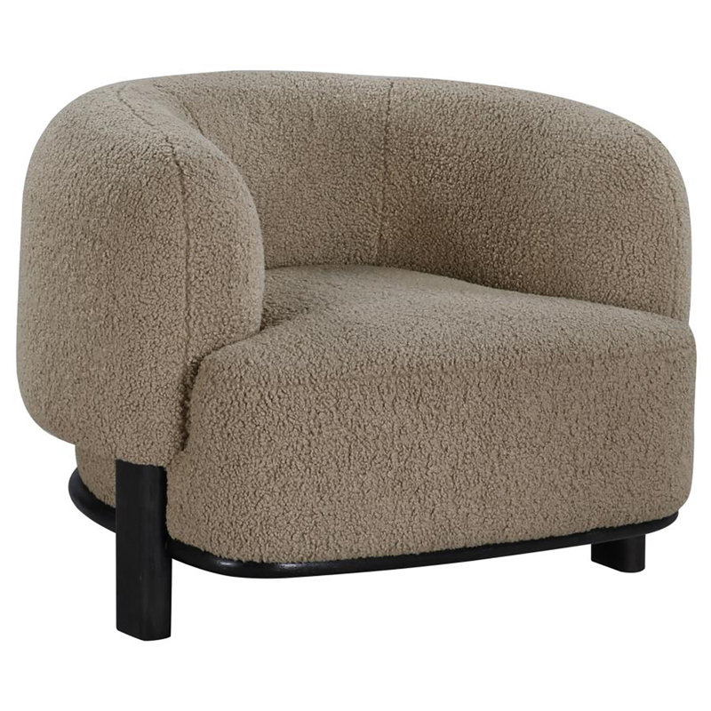 Kendricks Upholstered Barrel Back Accent Chair Mushroom, Brown Polyester, Black