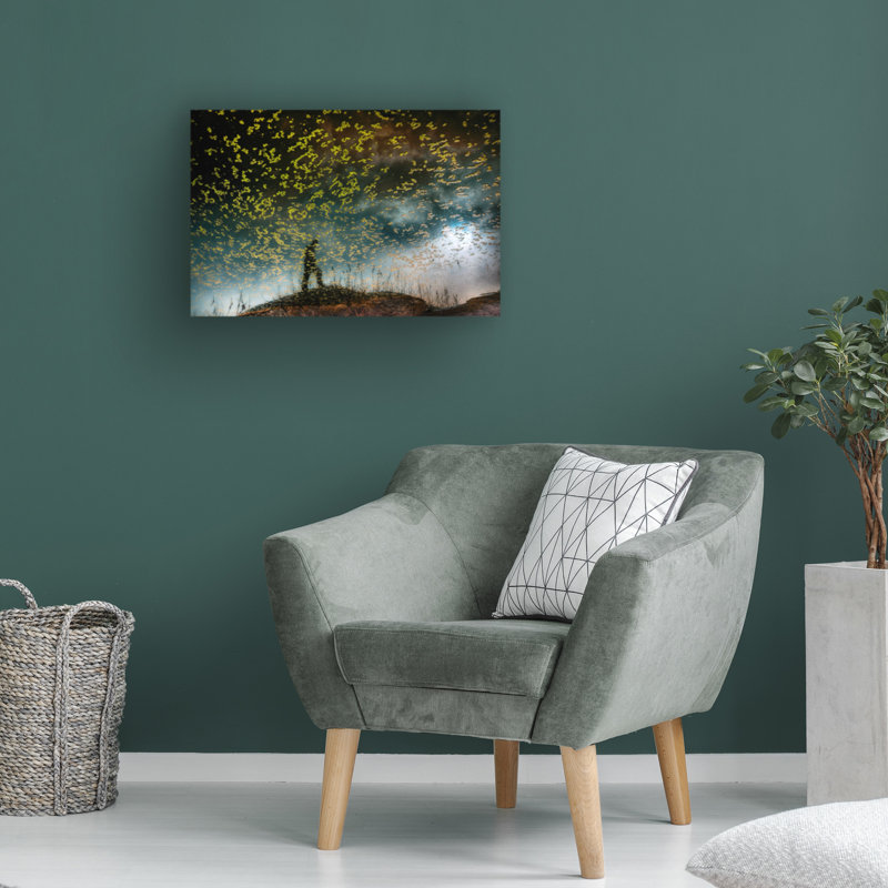 Art sur toile «Randonnée solitaire», Miki Meir Levi, H 22 po x l 32 po