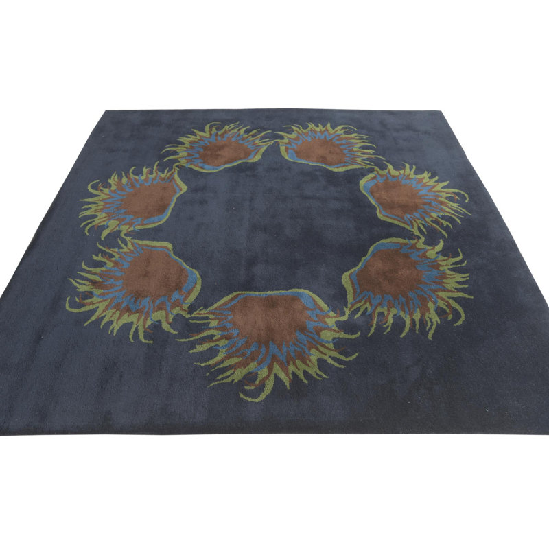 Tapis carré bleu marine Newburn
