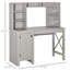 Bureau avec rangement - Gris - Idéal pour le bureau à domicile et la salle d'étude - Armoire à 2 portes et 8 étagères ouvertes - Complétez votre espace de travail