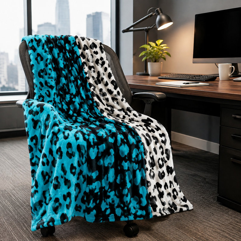 Jeté Vibrant Leopard, Simple (l 60 po x L 80 po)