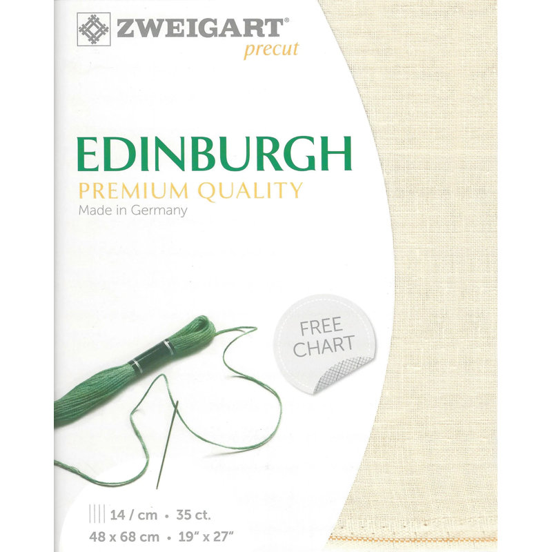 36-Count Soft Cream Precut Edinburgh Cross Stitch Fabric by Zweigart 3217/99